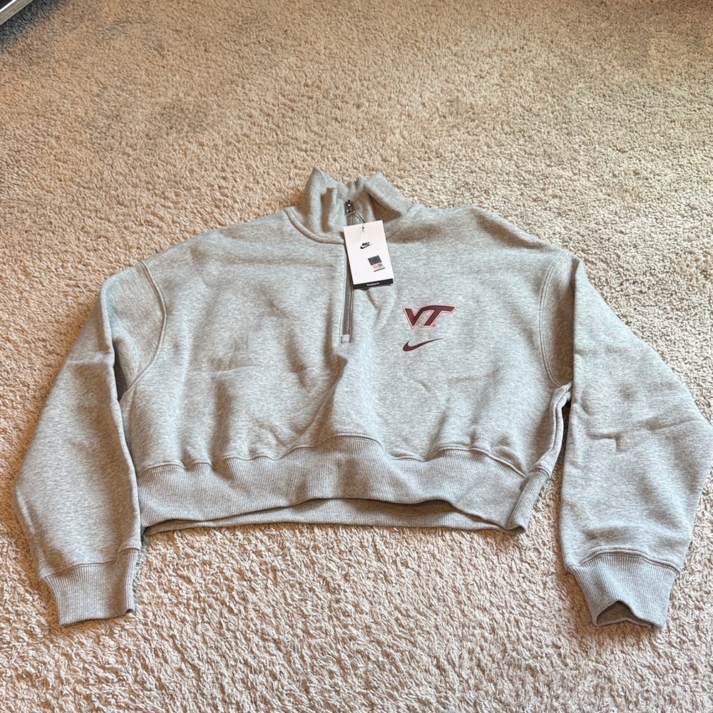 Gray VT Women's Cropped oversized fit Sweatshirt